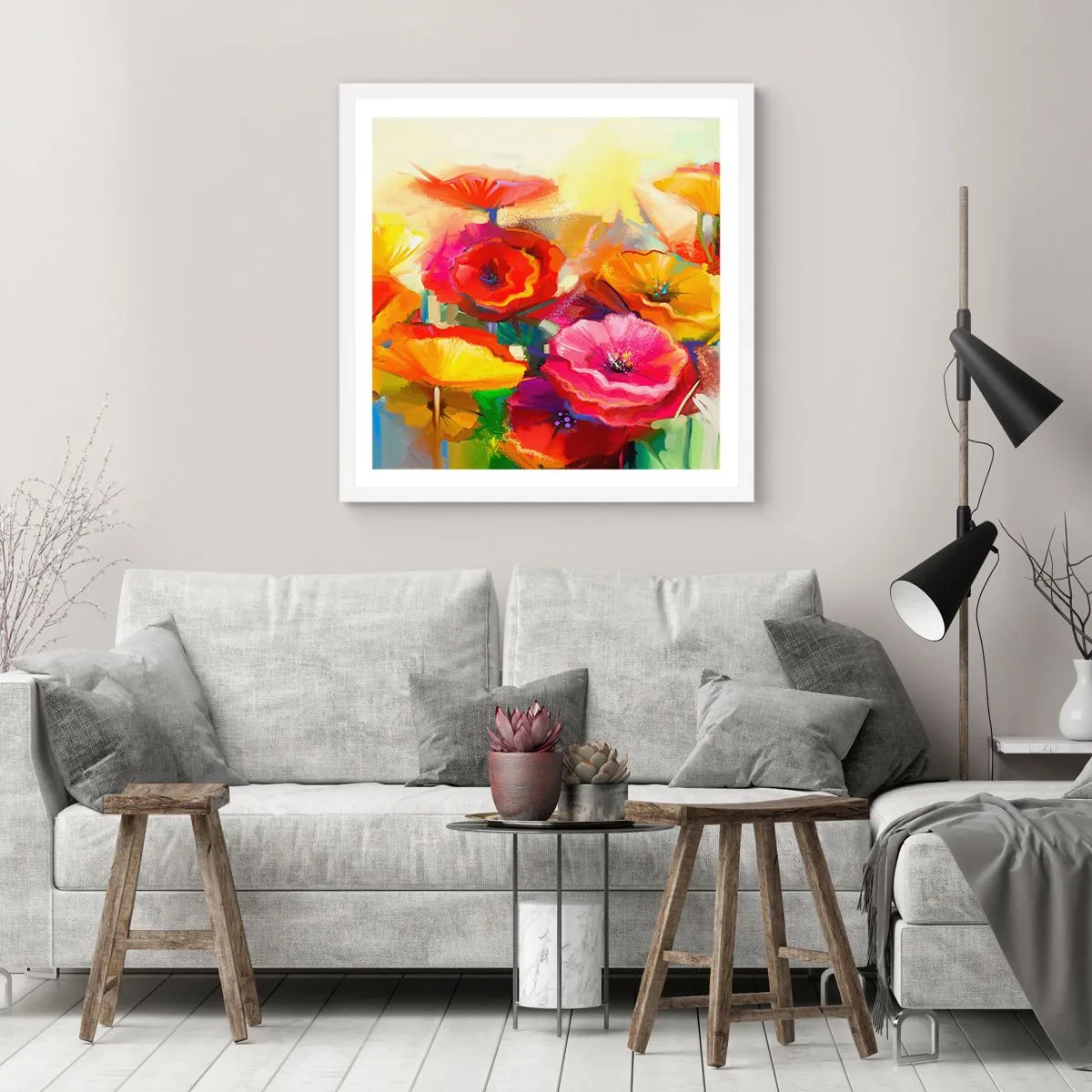 Poster în ramă albă - Nu numai roșu - 40x40 cm