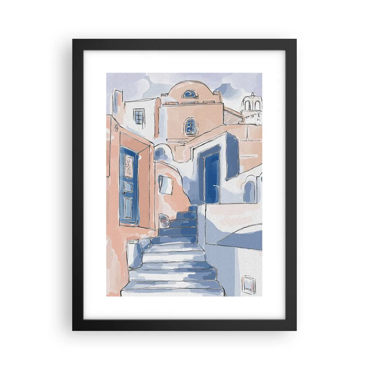 Poster în ramă neagră - Oraș exotic - 30x40 cm