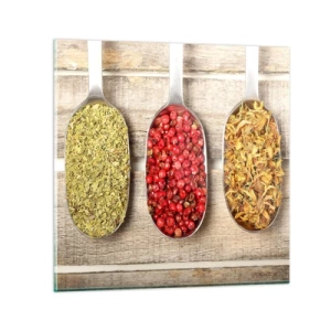 Tablou pe sticlă - Magia bucătăriei - 50x50 cm