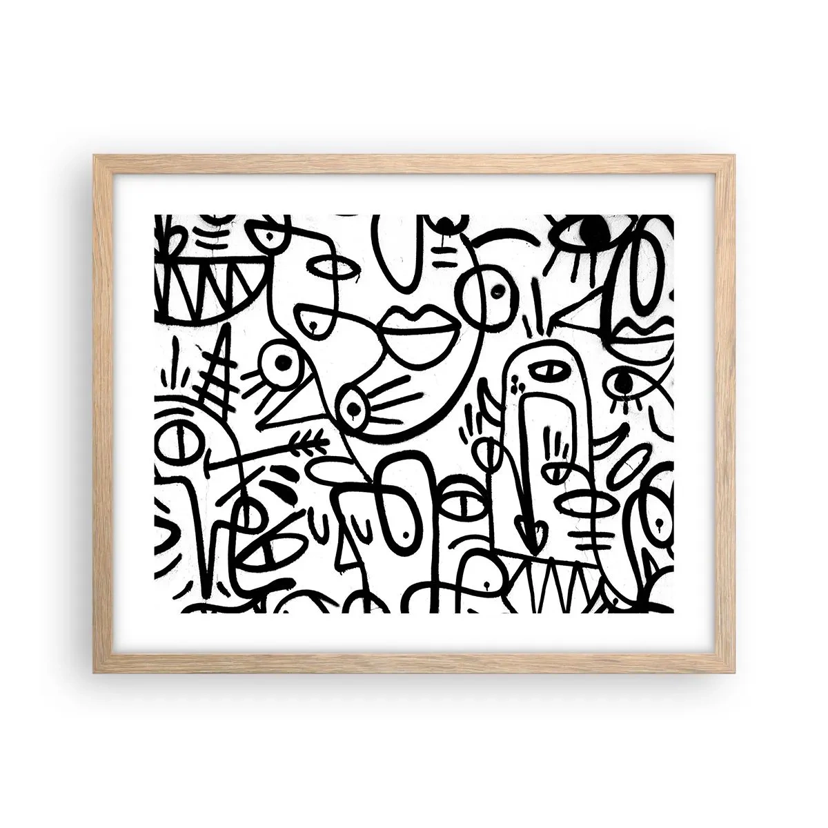 Poster în ramă de stejar deschis - Chipuri și miraje - 50x40 cm