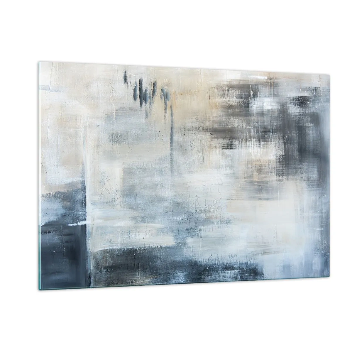 Tablou pe sticlă - În spatele unui voal albastru - 120x80 cm