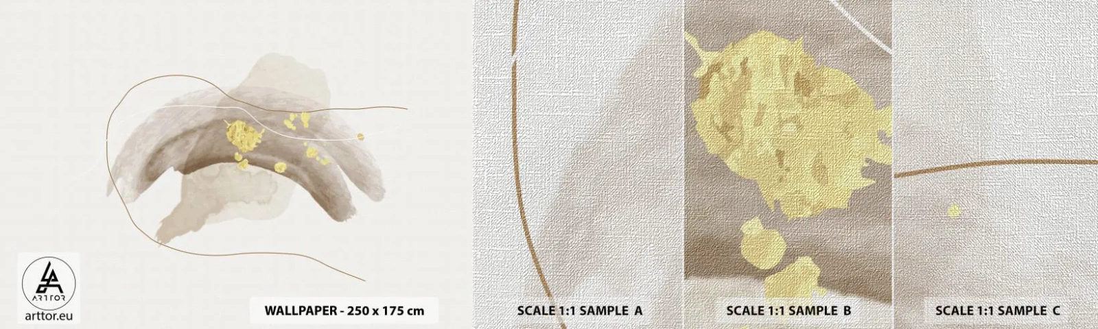 Mostră tapet Premium Canvas - Întâlnite în spațiu - Abstracția, Bucată, Model modern - 100x30 cm