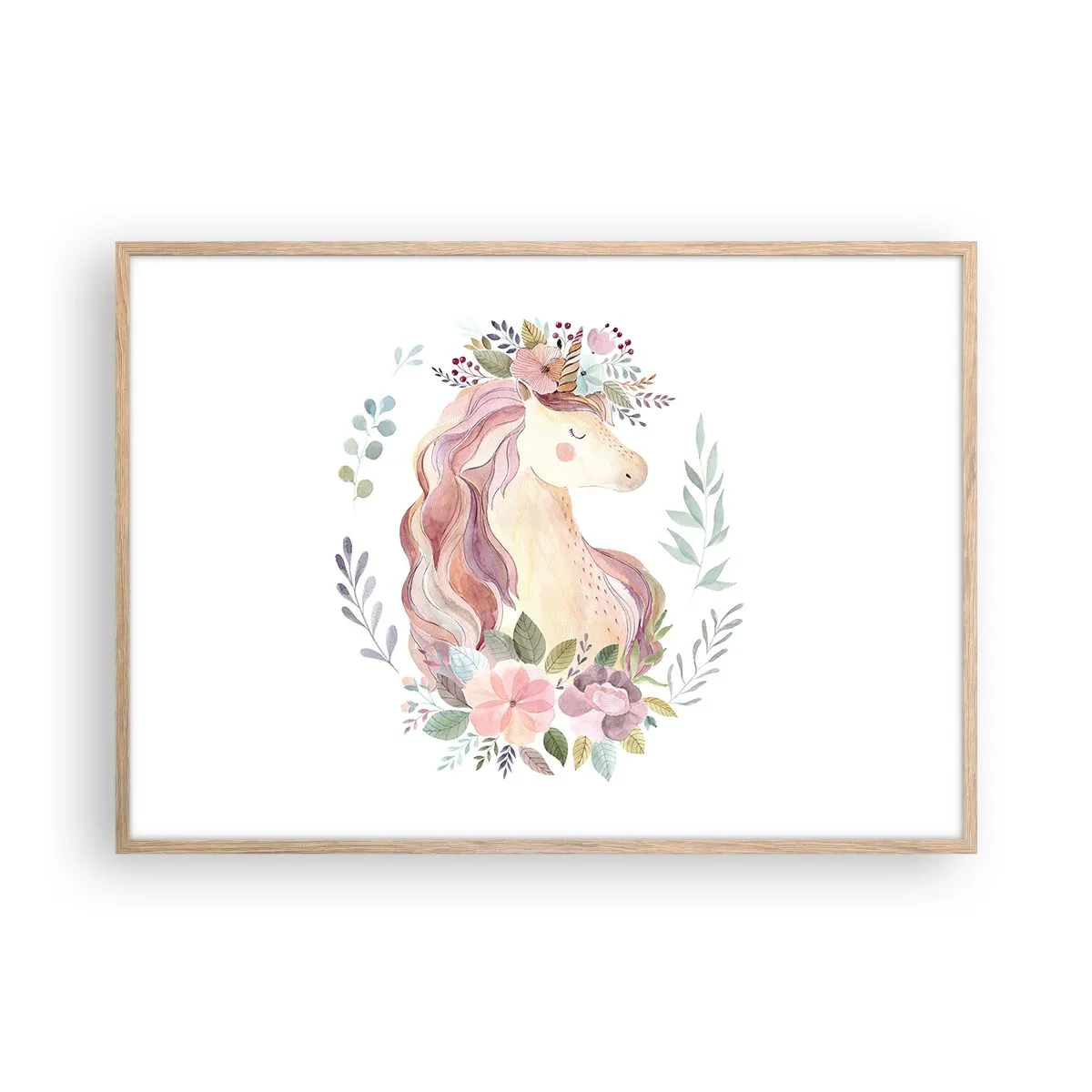Poster în ramă de stejar deschis - O invitație în lumea basmelor - 100x70 cm