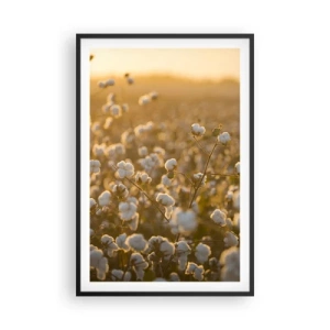 Poster în ramă neagră - Câmp pufos - 61x91 cm