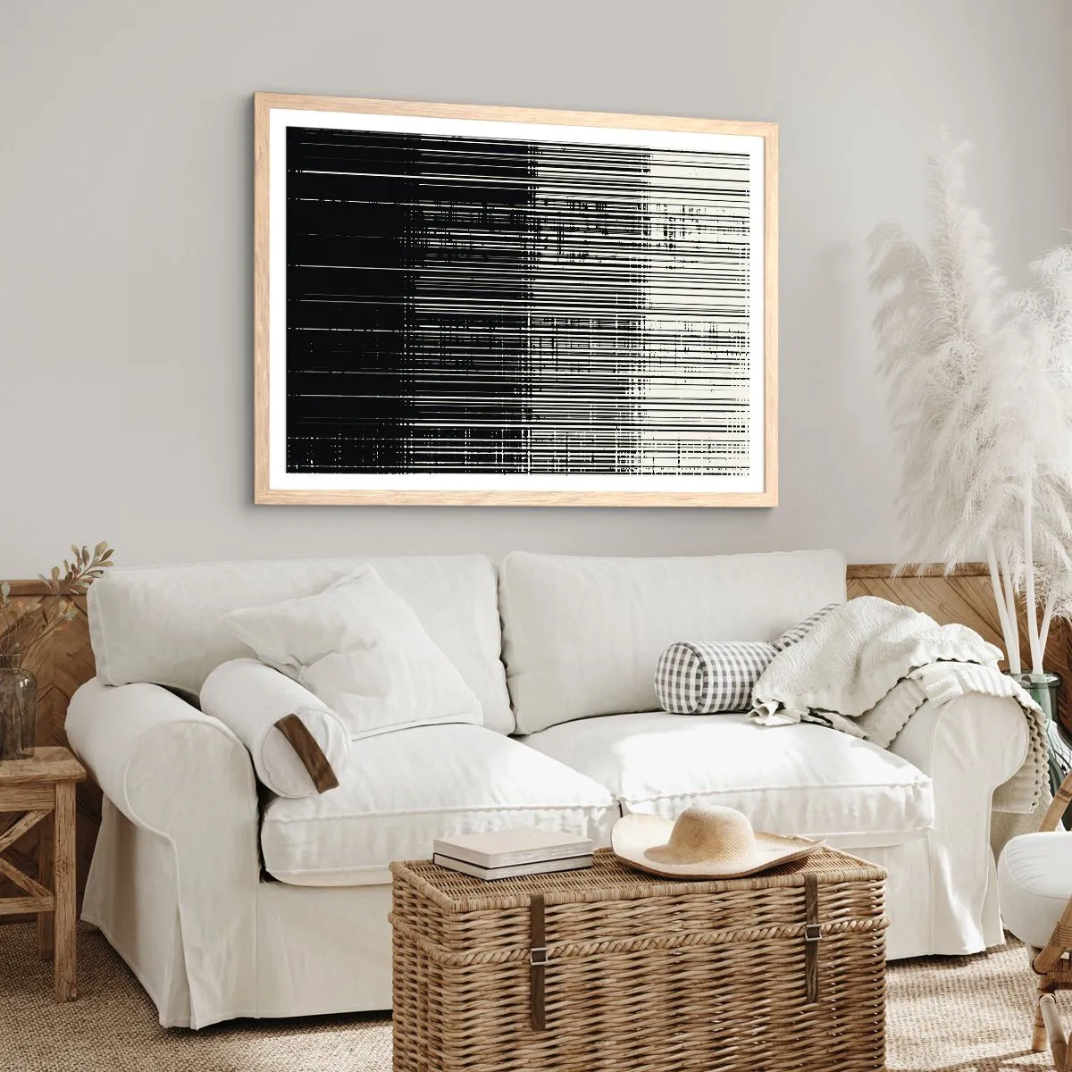 Poster în ramă de stejar deschis - Valuri și vibrații - 100x70 cm