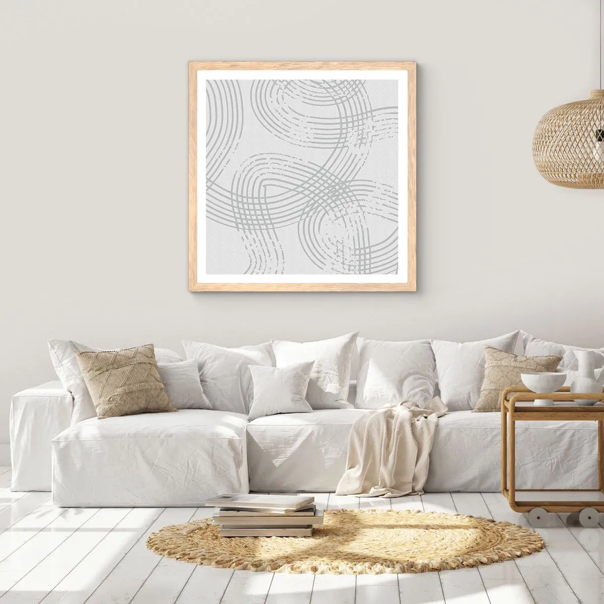 Poster în ramă de stejar deschis - Nu există o cale ușoară - 60x60 cm