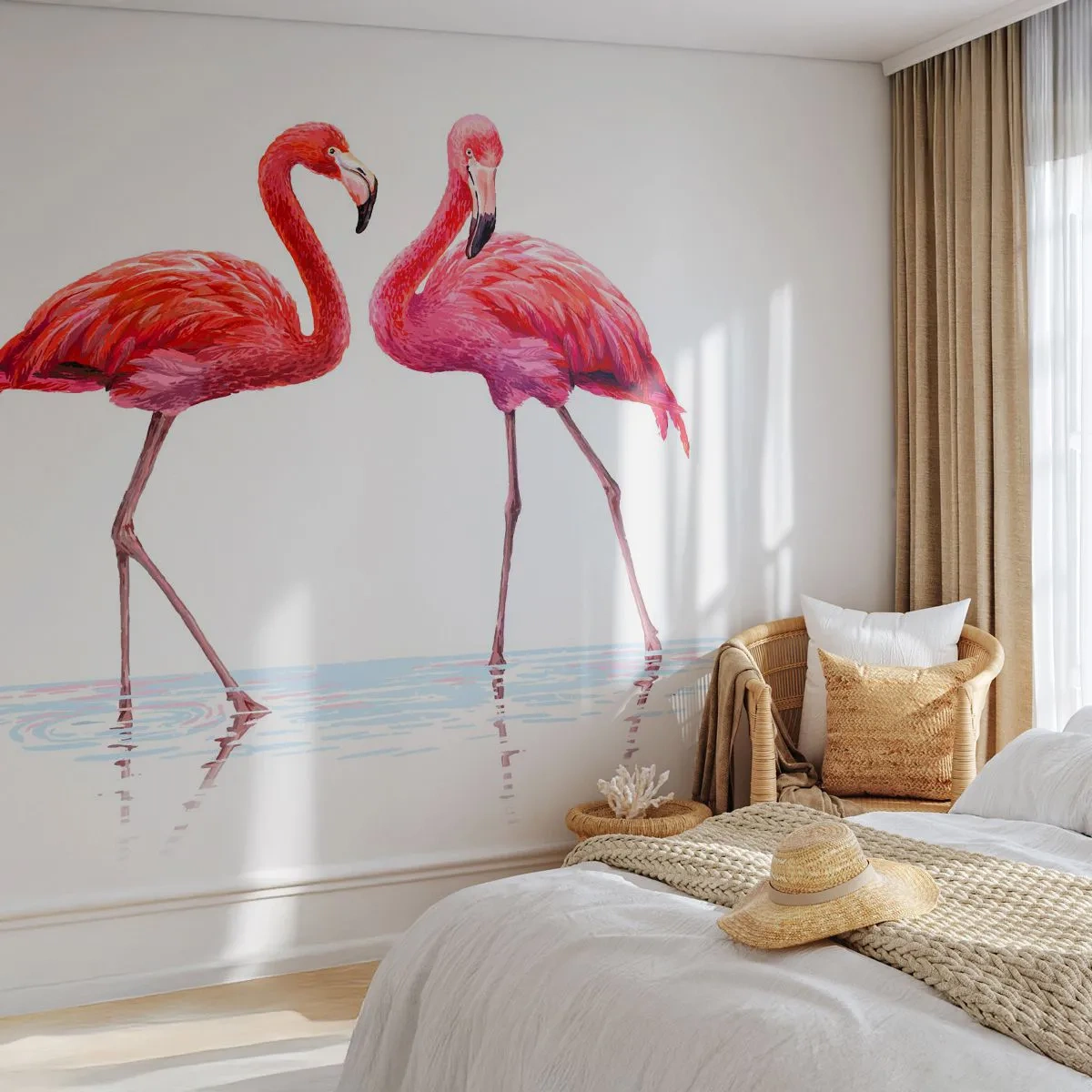Tapet Standard Eco - Pink randez-vous - Flamingos, Păsări, Bucată - 200x140 cm