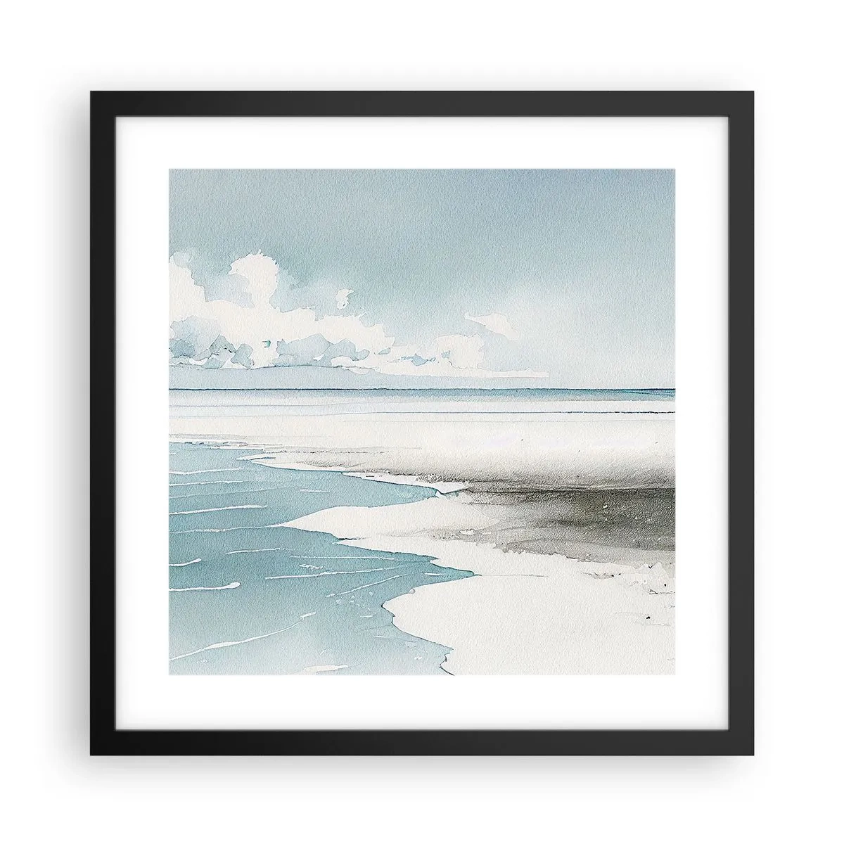 Poster în ramă neagră - Mareea blândă - 40x40 cm
