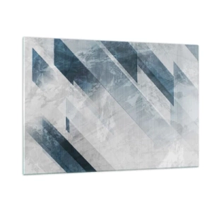 Tablou pe sticlă - Compoziția spațială - mișcarea griului - 120x80 cm