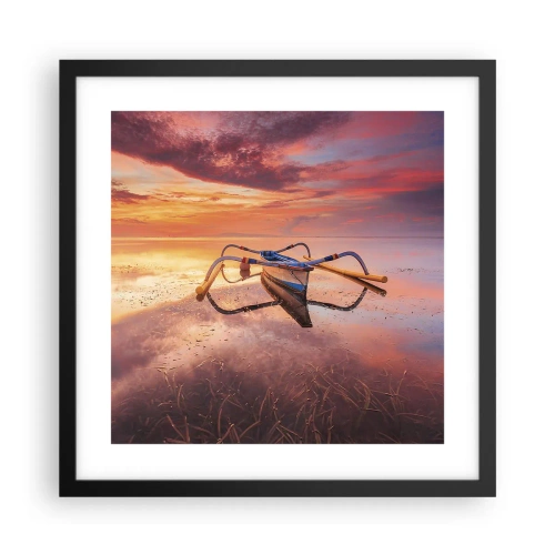 Poster în ramă neagră - Liniștea unei seri tropicale - 40x40 cm