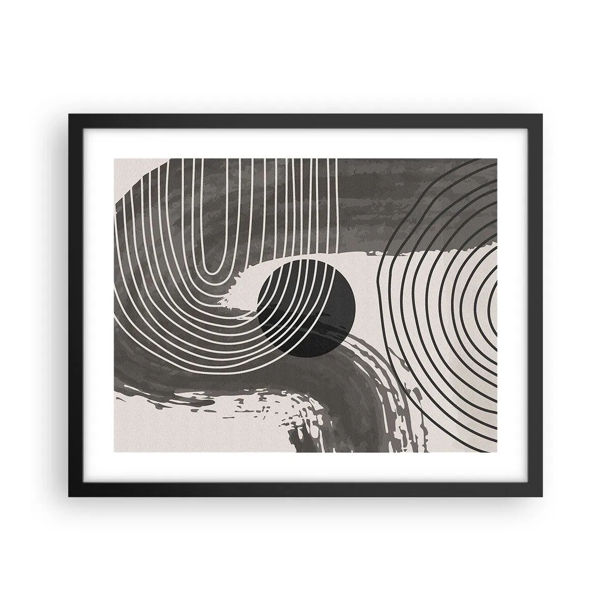 Poster în ramă neagră - Ovalul câștigă - 50x40 cm