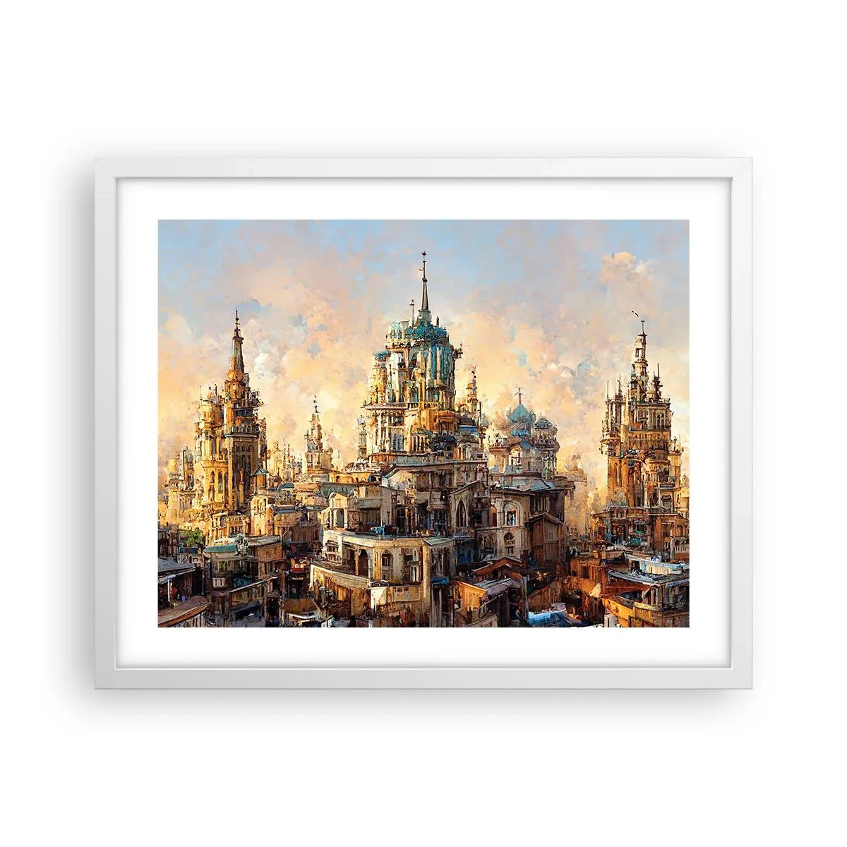 Poster în ramă albă - Orașul tuturor orașelor - 50x40 cm