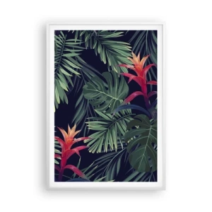 Poster în ramă albă - Flacăra verde - 70x100 cm