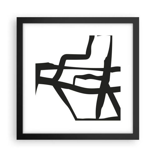 Poster în ramă neagră - Construcție în alb și negru - 30x30 cm