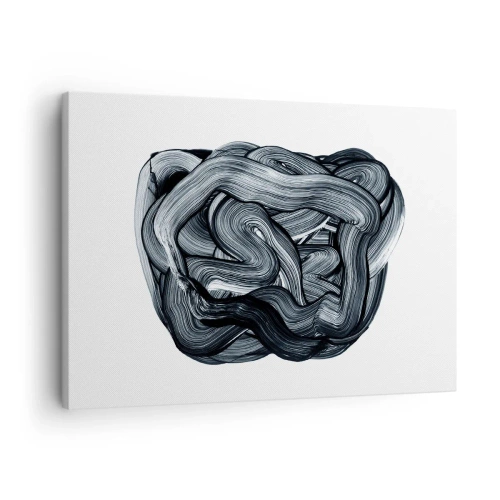 Tablou pe pânză Canvas - Compoziție abstractă în nuanțe de gri - 70x50cm - Nu este atât de simplu - Decorațiune modernă pentru perete pentru living și dormitor ARTTOR