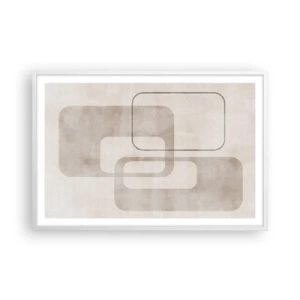 Poster în ramă albă - Fuga geometrică - 91x61 cm