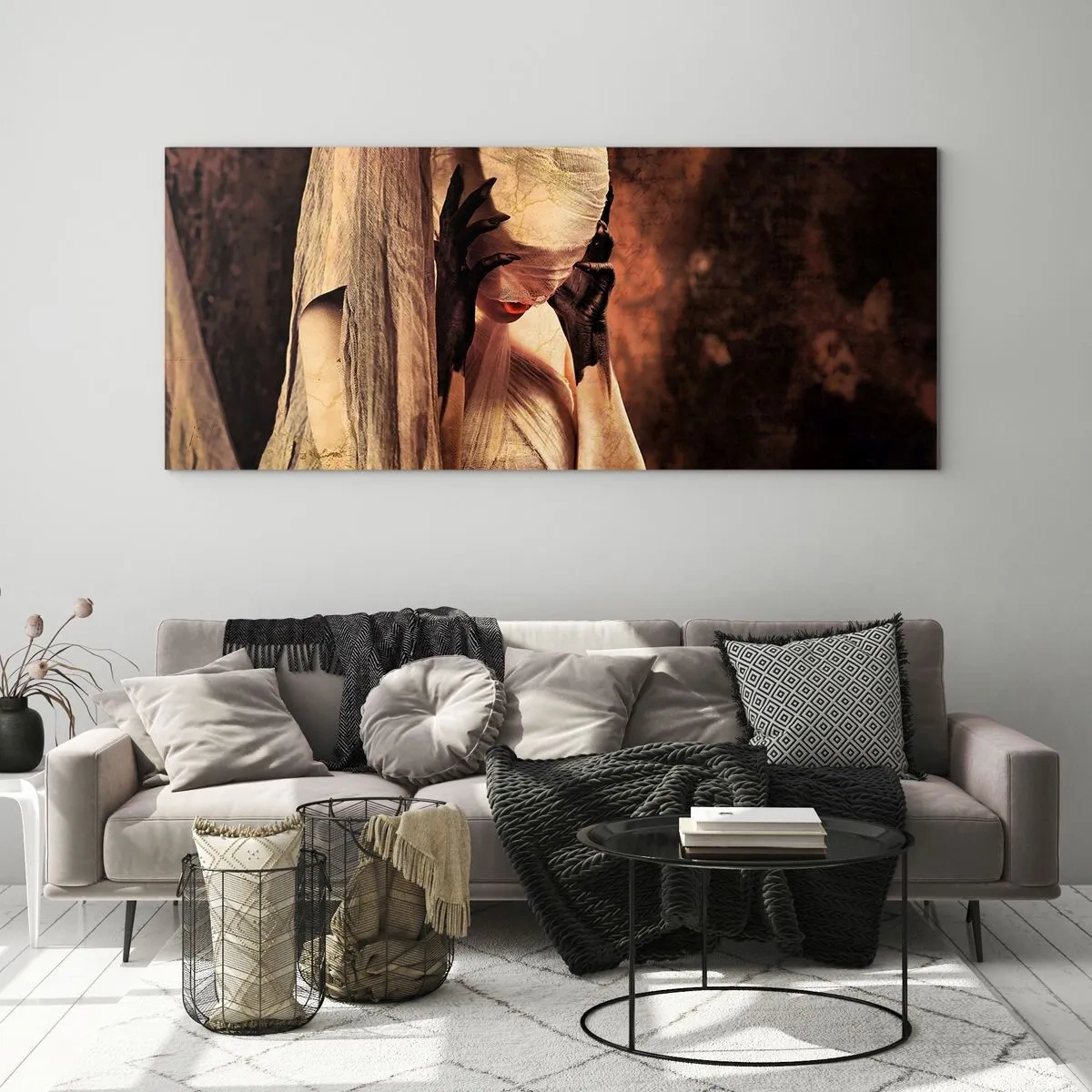 Tablou pe sticlă - Între bine și rău - 90x30 cm