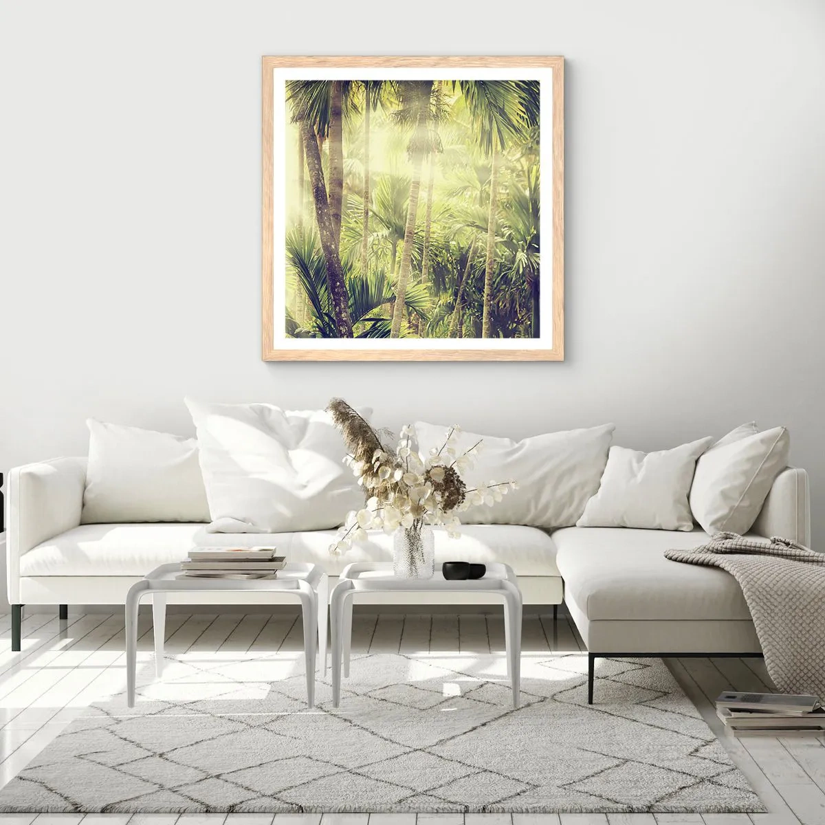 Poster în ramă de stejar deschis - Ardoare verde - 40x40 cm