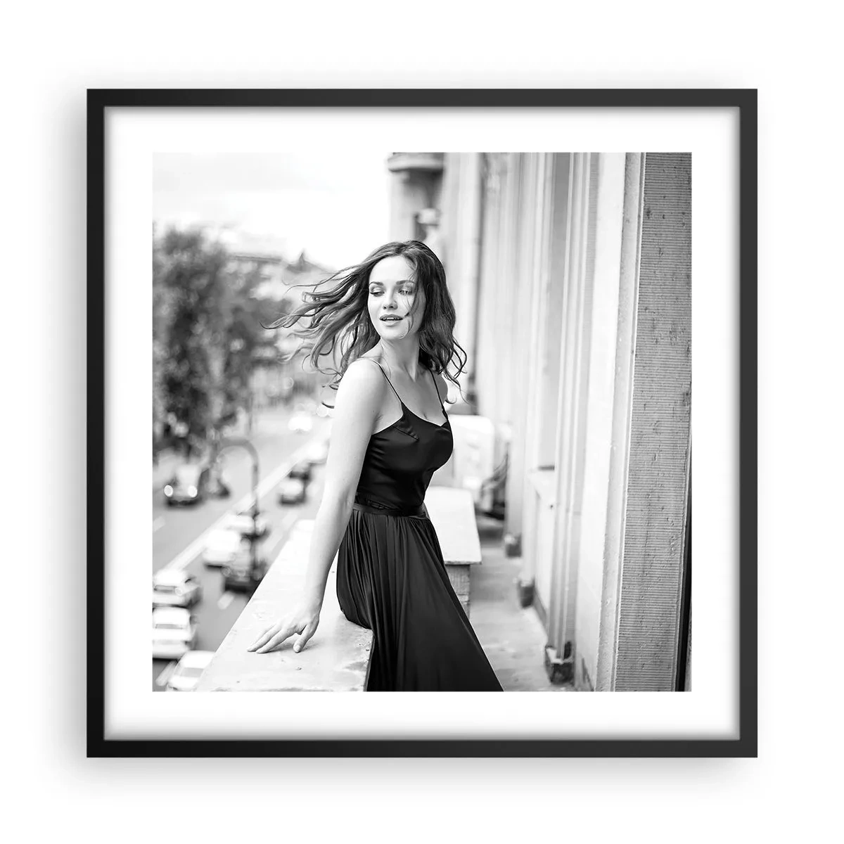 Poster în ramă neagră - Cu siguranță e o fată pariziană - 50x50 cm