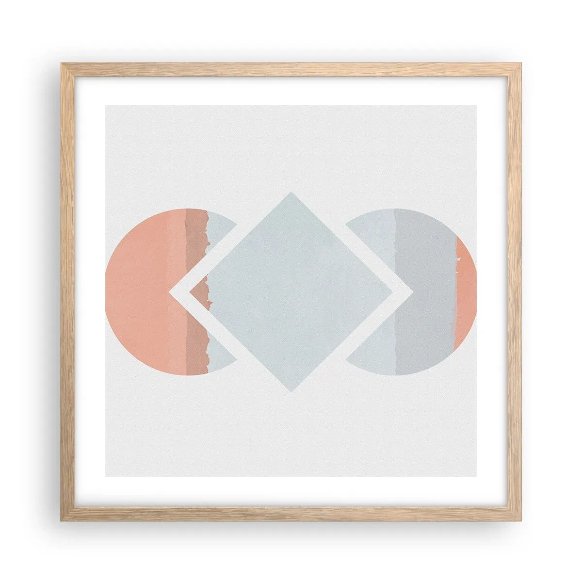 Poster în ramă de stejar deschis - Situația este clară - 50x50 cm