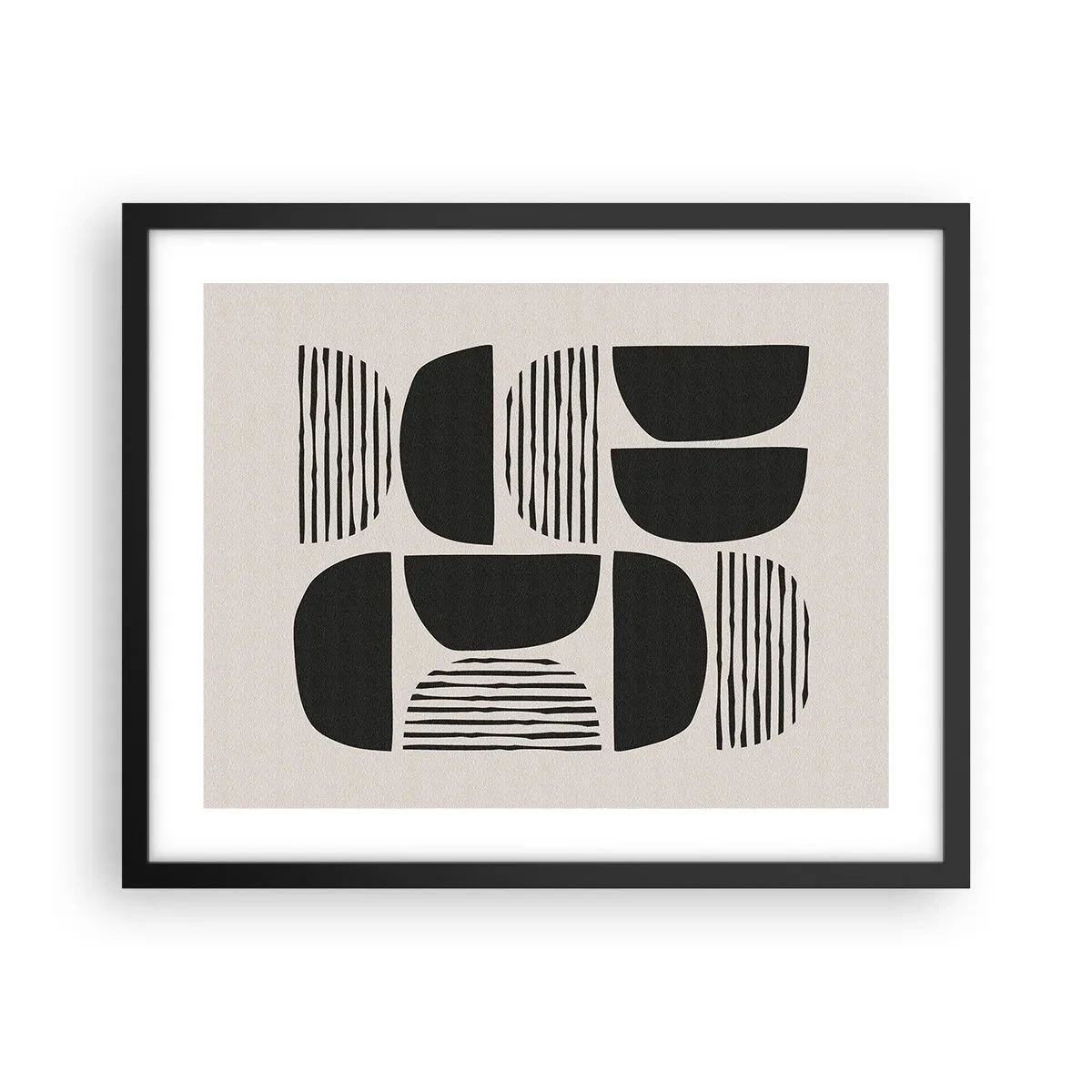 Poster în ramă neagră - Jumătăți necomplete - 50x40 cm