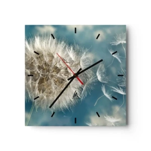 Ceas de perete - Ceas pe sticlă - Respirația unui înger - 30x30 cm