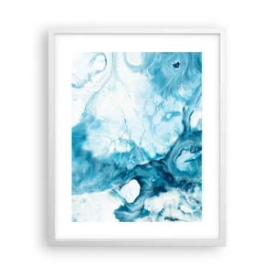 Poster în ramă albă - Concert de nuanțe de albastru - 40x50 cm