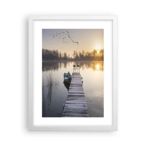 Poster în ramă albă - O să mă întorc în curând - 30x40 cm