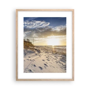 Poster în ramă de stejar deschis - Invitație la o plimbare - 40x50 cm