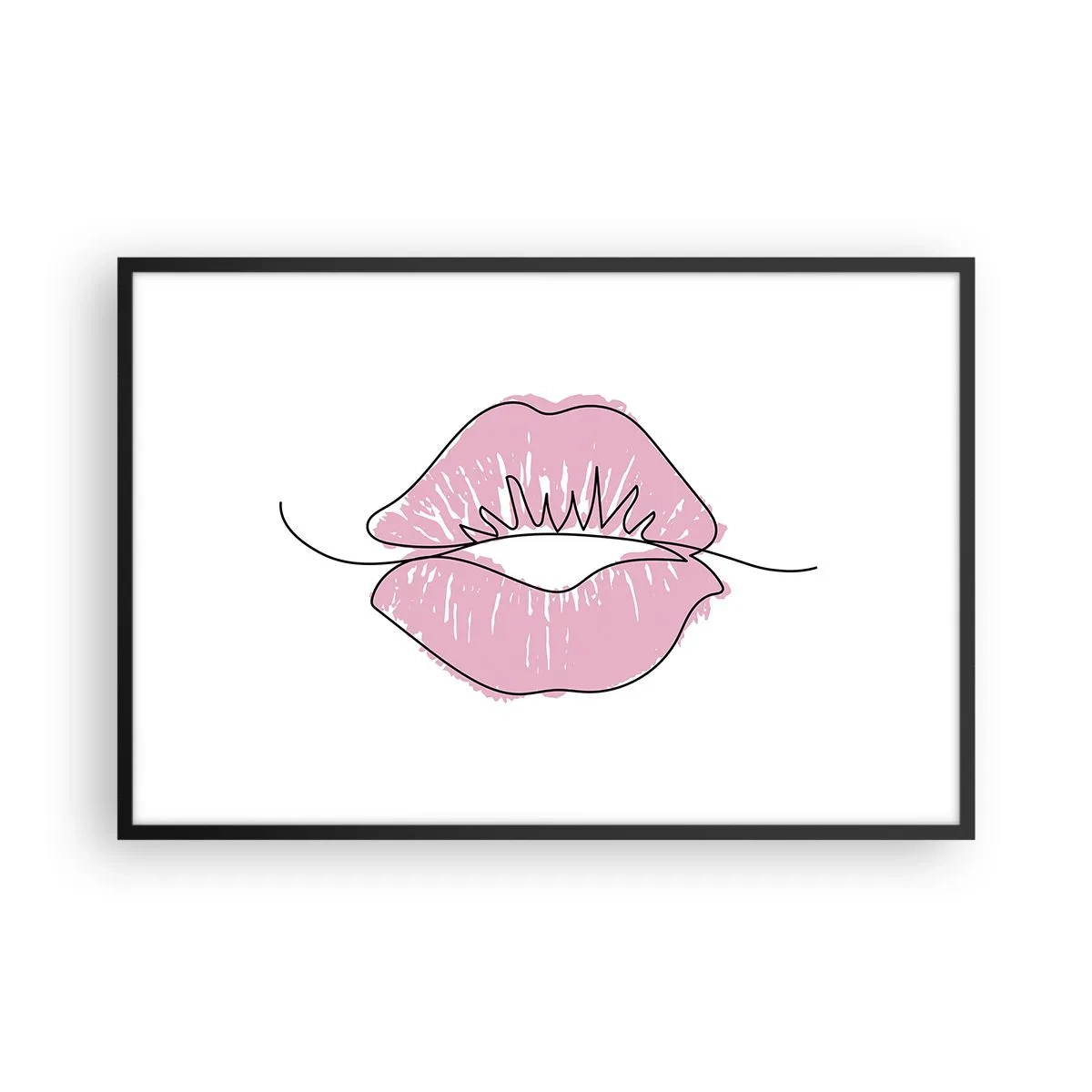 Poster în ramă neagră - Vrei un sărut? - 91x61 cm