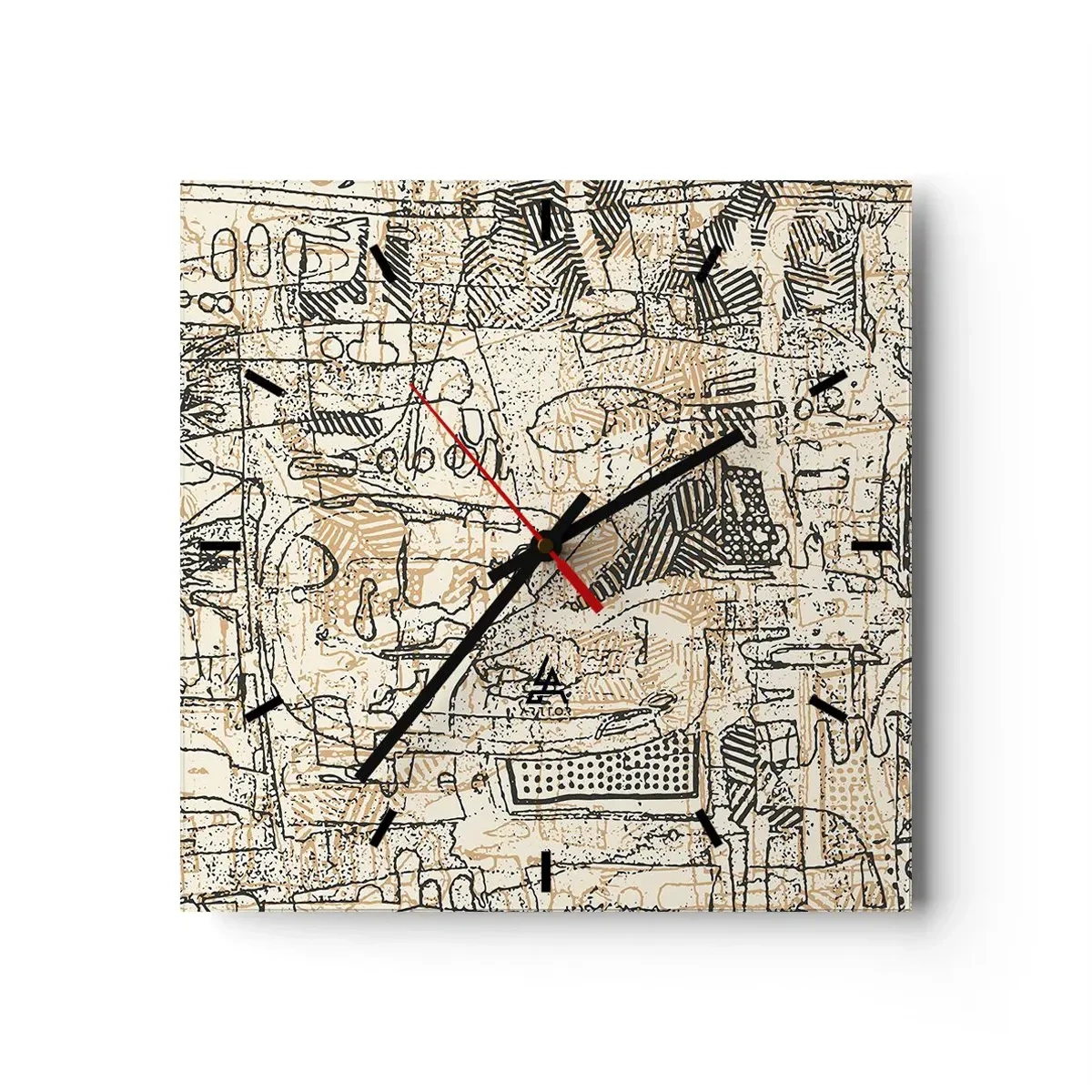 Ceas de perete - Ceas pe sticlă - Așteaptă să fie descifrat - 30x30 cm
