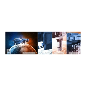 Mostră de Tapet Standard Eco - Observator atent - Cosmos, Nave spațiale, Navetă - 100x30 cm