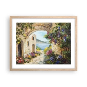 Poster în ramă de stejar deschis - Farmecul peisajului de coastă - 50x40 cm