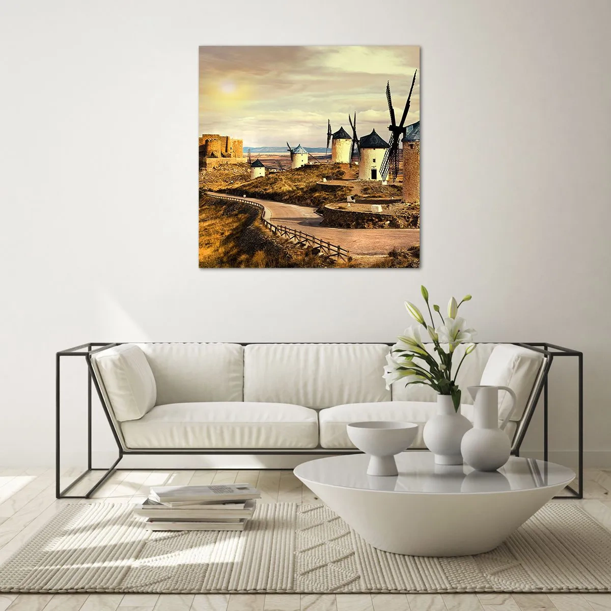 Tablou pe sticlă - Don Quijote apare imediat - 60x60 cm