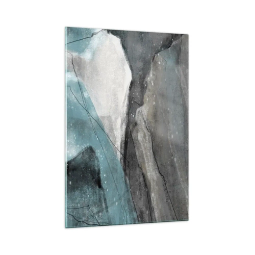 Tablou pe sticlă - Abstracție: roci și gheață - 70x100 cm