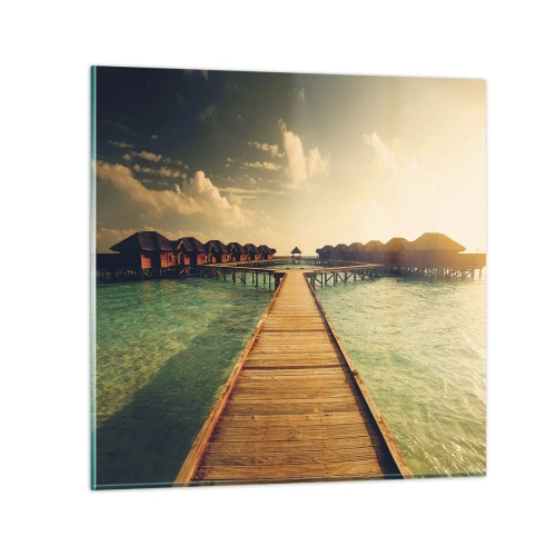 Tablou pe sticlă - O invitație caldă - 60x60 cm