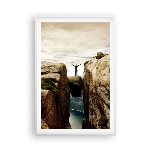 Poster în ramă albă - Cum mă simt!? - 61x91 cm