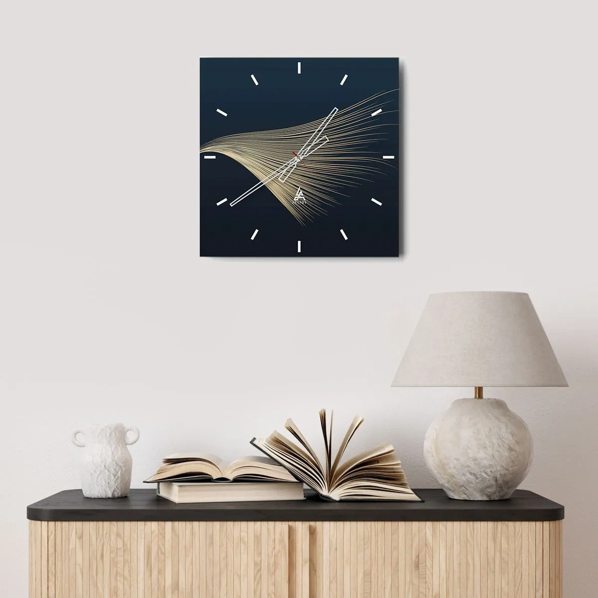 Ceas de perete - Ceas pe sticlă - Ca părul unui înger - 40x40 cm