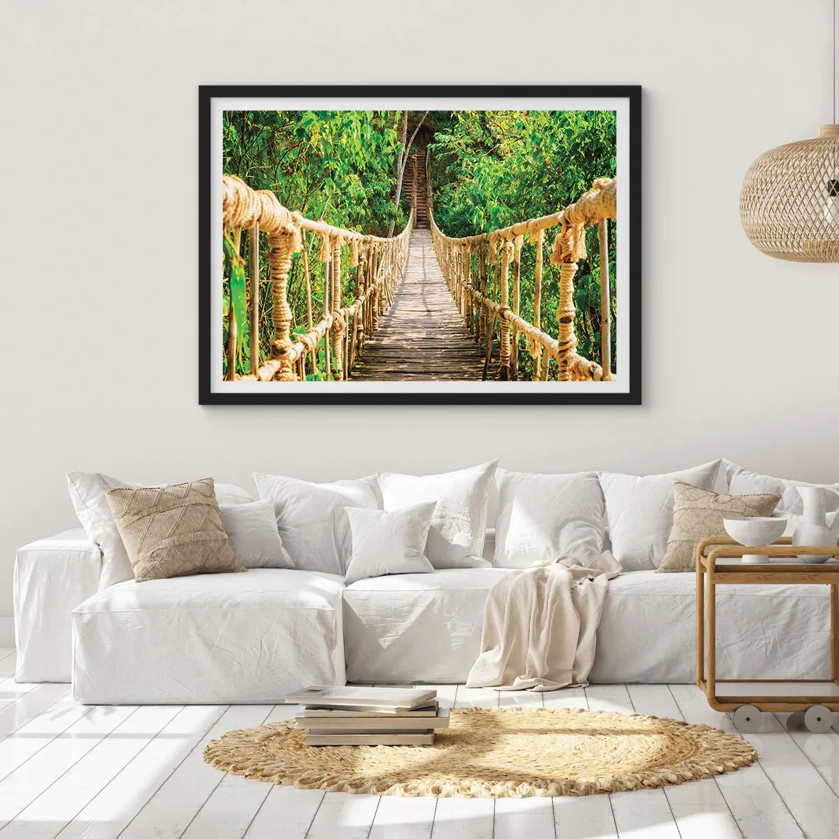 Poster în ramă neagră - Suspendat în verde - 40x30 cm