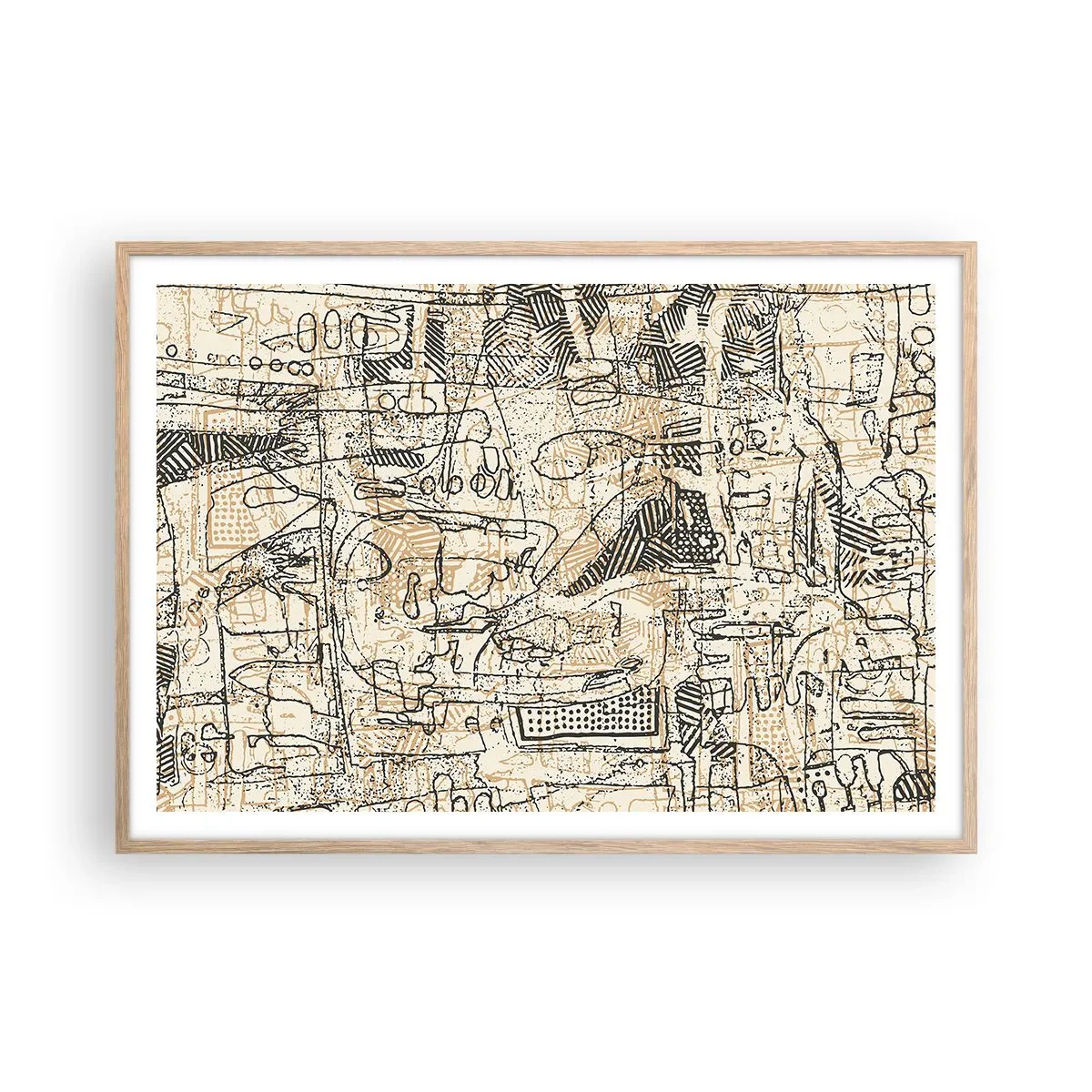 Poster în ramă de stejar deschis - Așteaptă să fie descifrat - 100x70 cm