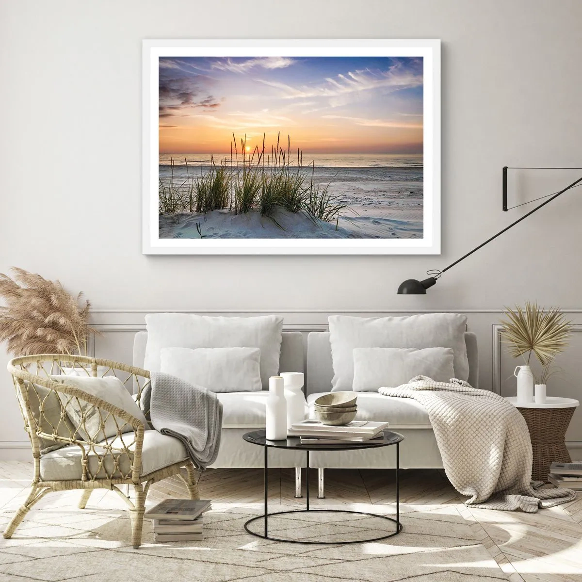 Poster în ramă albă - Privește, gândește, simte - 50x40 cm