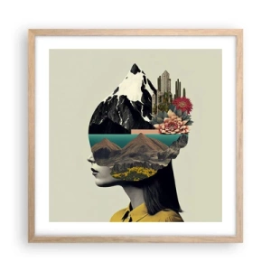 Poster în ramă de stejar deschis - Femeia - întotdeauna un mister - 50x50 cm