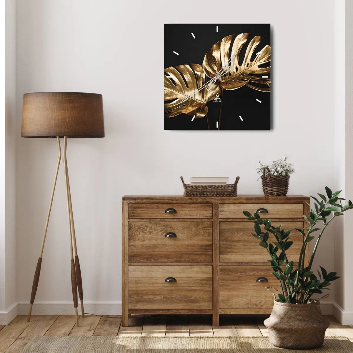 Ceas de perete - Ceas pe sticlă - Comorile naturii - 30x30 cm