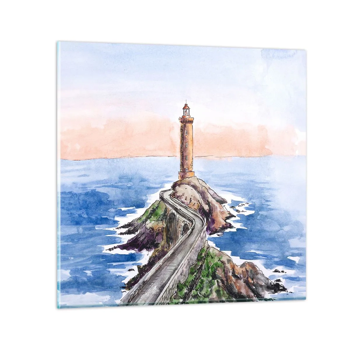 Tablou pe sticlă - Cu fața la mare - 70x70 cm