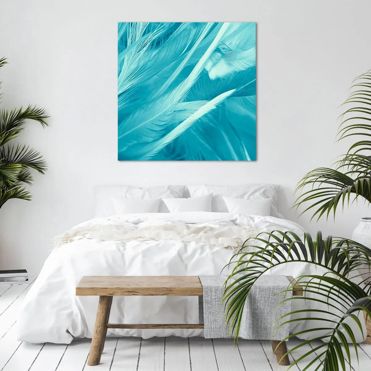 Tablou pe pânză - Înecându-se în puf - 70x70 cm