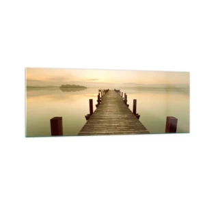 Tablou pe sticlă - Înainte de răsărit, zori, lumină - 140x50 cm