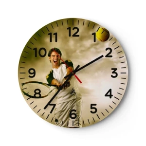 Ceas de perete - Ceas pe sticlă - Energie și bucurie - 40x40 cm