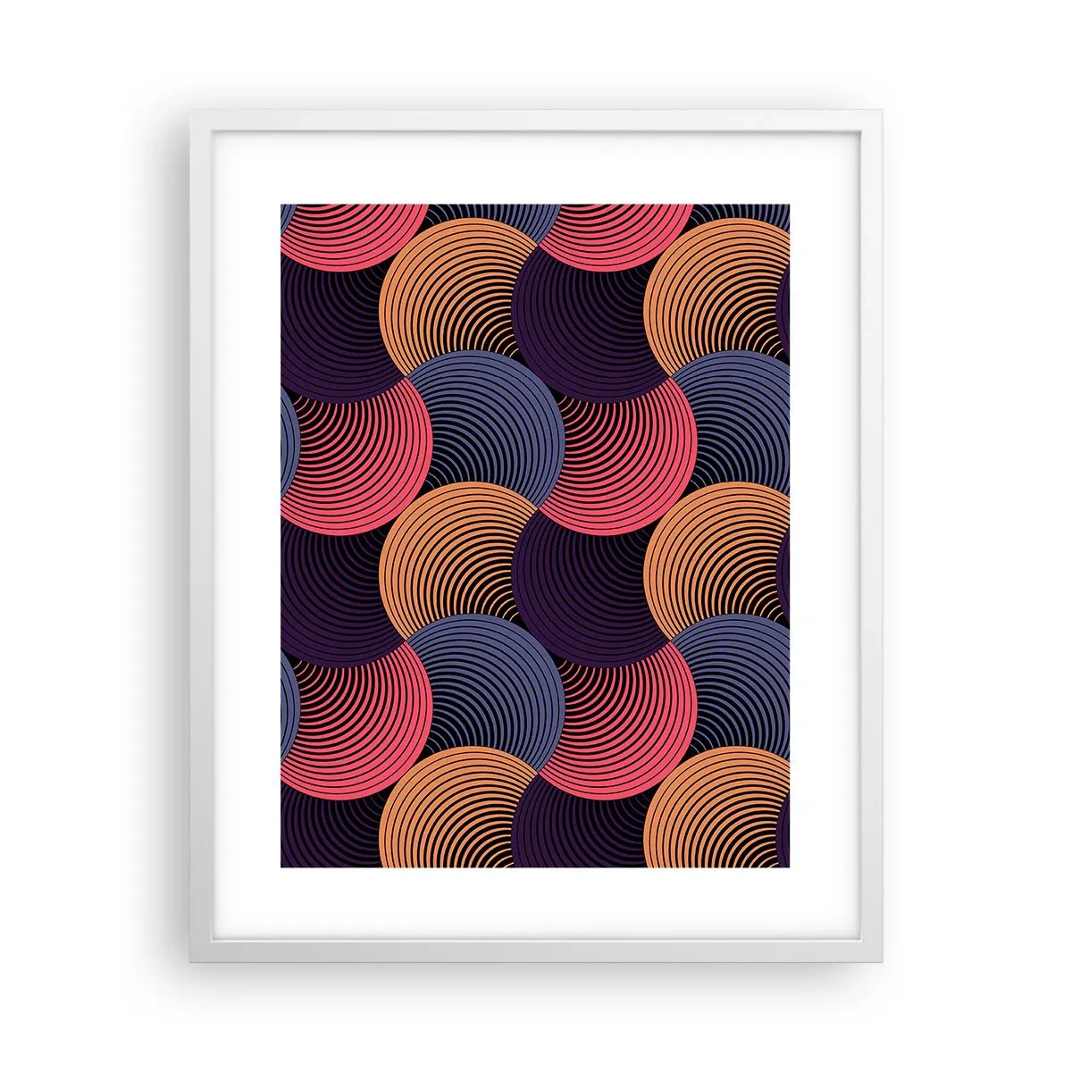 Poster în ramă albă - Într-un ritm de cerc - 40x50 cm