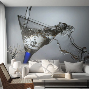 Tapet Autoadeziv Deluxe Sticker - Apă pură în sticlă de cristal - Sticlă, Cocktail, Gastronomie - 100x70 cm