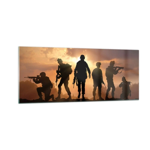 Tablou pe sticlă - Brothers in arms - 100x40 cm